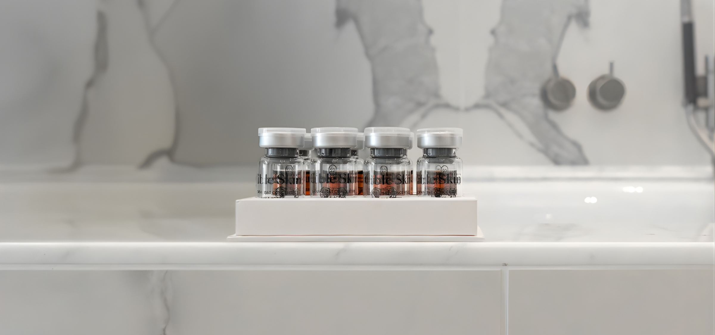 Cible Skin Paris Program Re-Cellular 12.5% luxury professional skincare vials displayed at Prolase Med Spa.